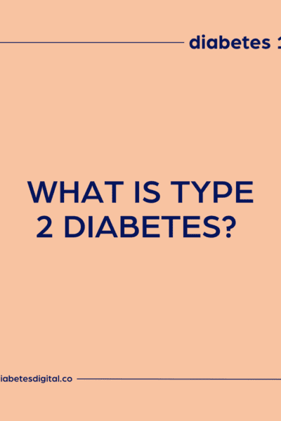 Peach graphic with blue text reading: What is Type 2 Diabetes?