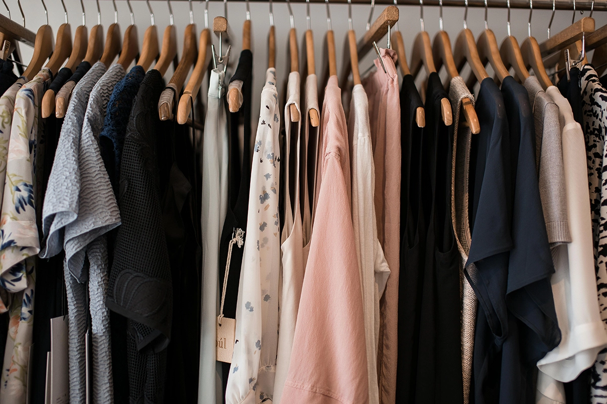 clothing on hangers