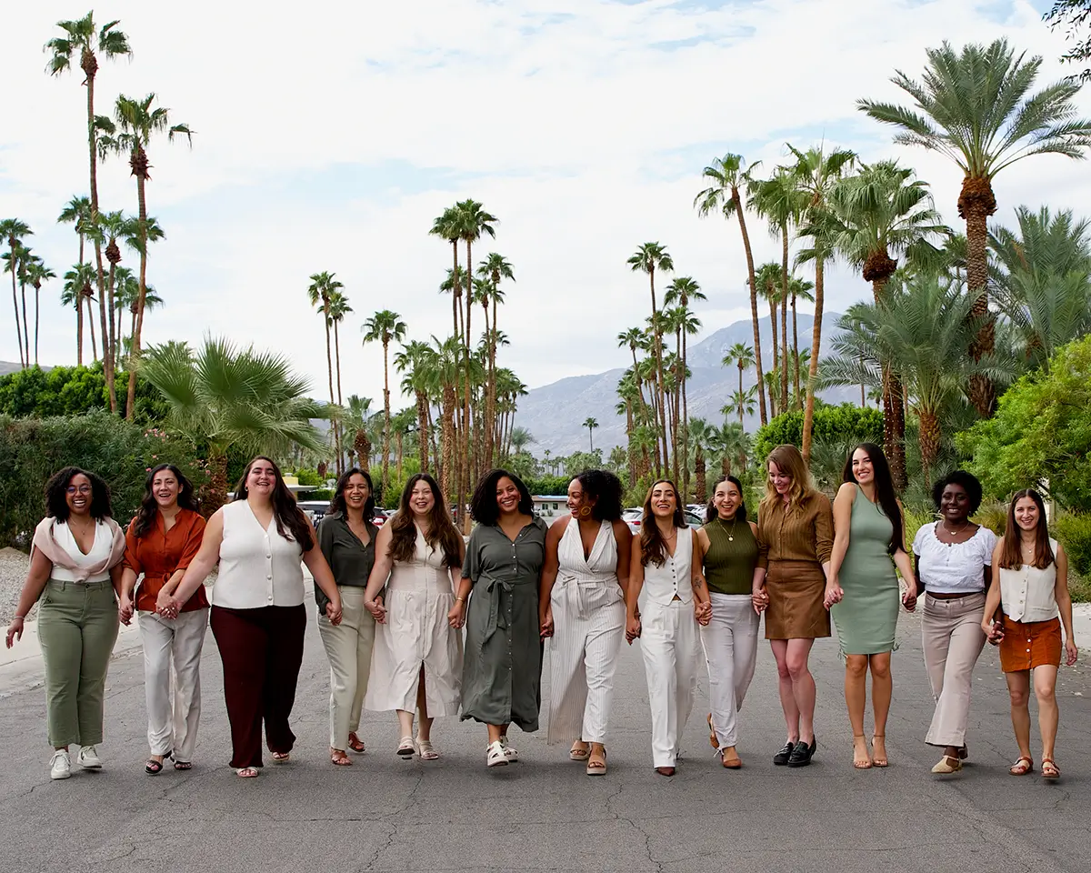 Team photo of Diabetes Digital founders and Registered Dietitians walking in a line