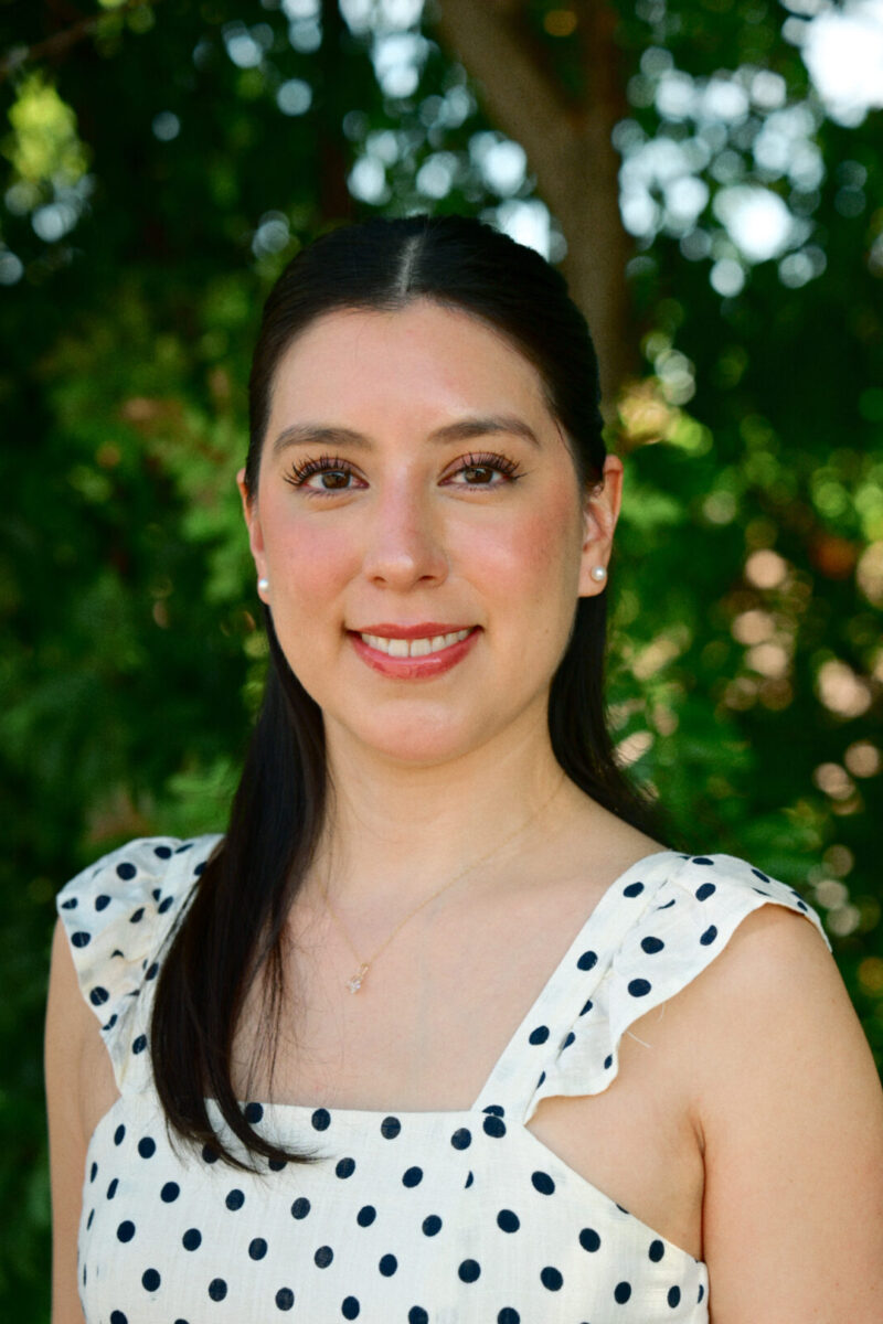 Portrait of Registered Dietitian Marianna Gonzalez Chavez wearing polka dot shirt